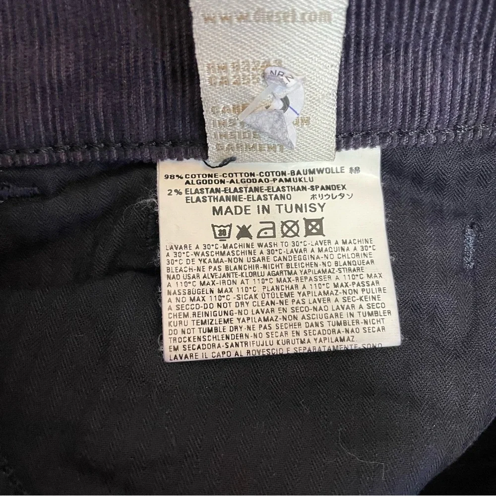 NWT New Diesel Straight Leg Corduroy Purple Pants Size 24